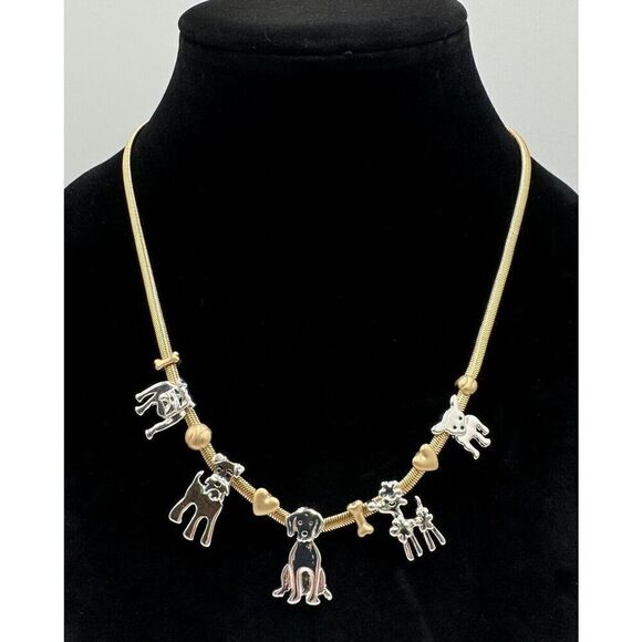 Bella Jack Dog Lovers Silver & Gold Tone Necklace Bulldog Chihuahua Labrador NWT - Picture 1 of 9